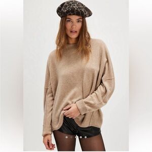 BLACK Free People Mika Cashmere Pullover